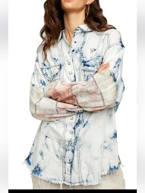 We the free avid wash denim shirt